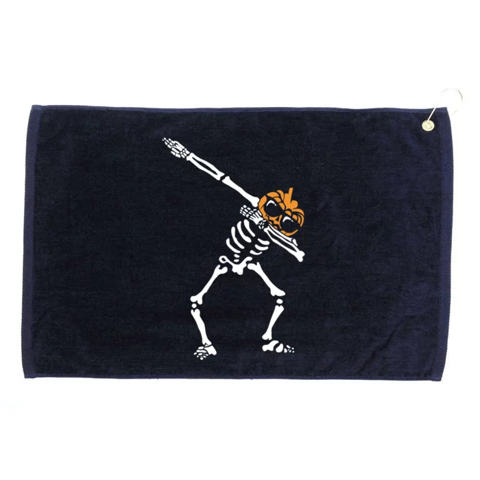 Dab Skeleton Pumpkin Head Jack O Lantern Halloween Humor Gift Grommeted Golf Towel