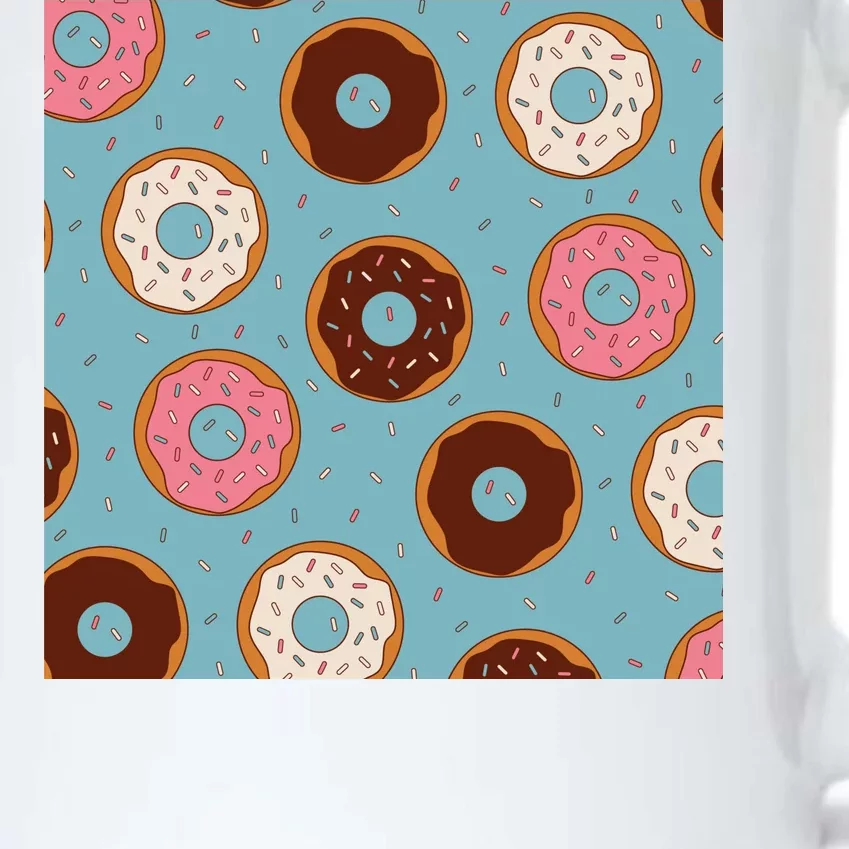 Donut Sweet Pastries Pattern Black Color Changing Mug