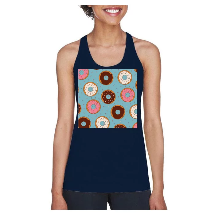 Donut Sweet Pastries Pattern Women's Racerback Tank