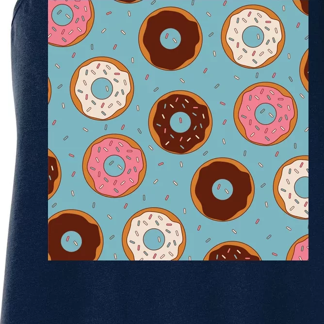 Donut Sweet Pastries Pattern Women's Racerback Tank