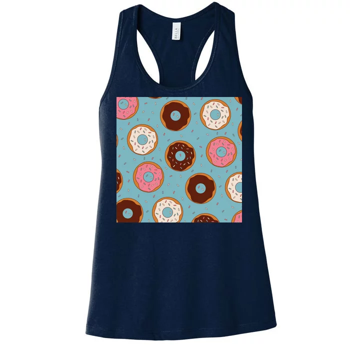 Donut Sweet Pastries Pattern Women's Racerback Tank