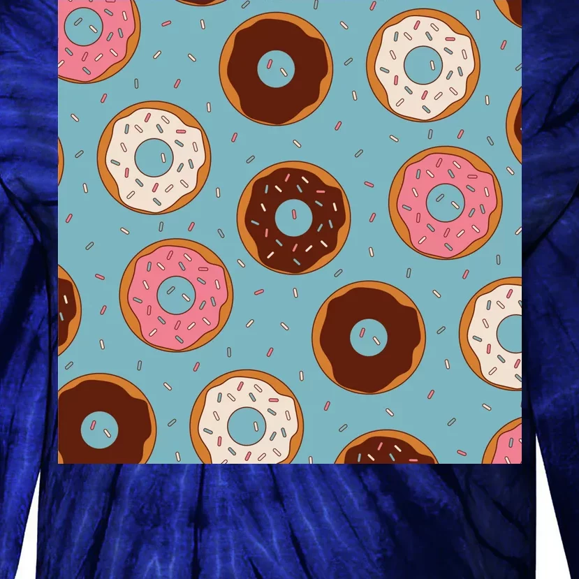 Donut Sweet Pastries Pattern Tie-Dye Long Sleeve Shirt