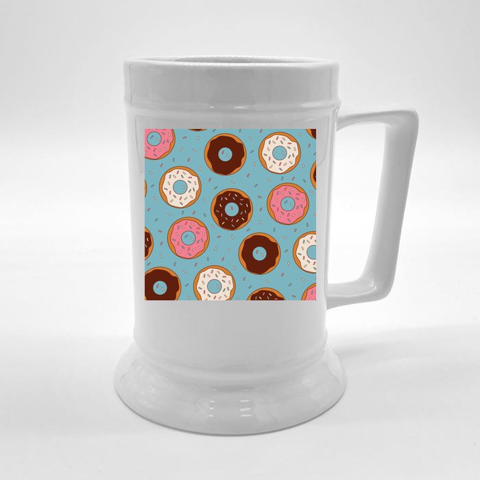 Donut Sweet Pastries Pattern Front & Back Beer Stein