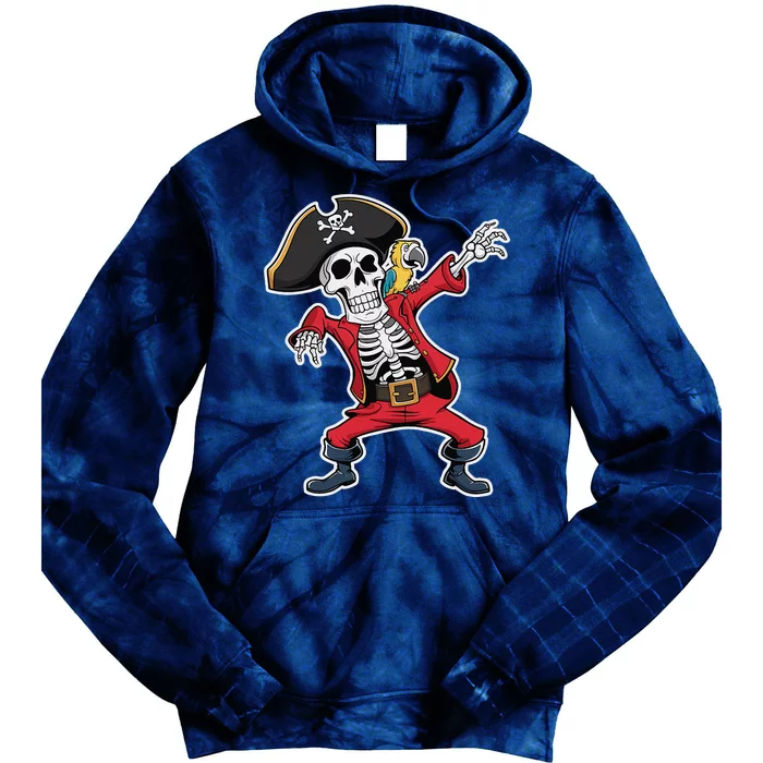 Dabbing Skeleton Pirate Halloween Jolly Roger Fun Tie Dye Hoodie