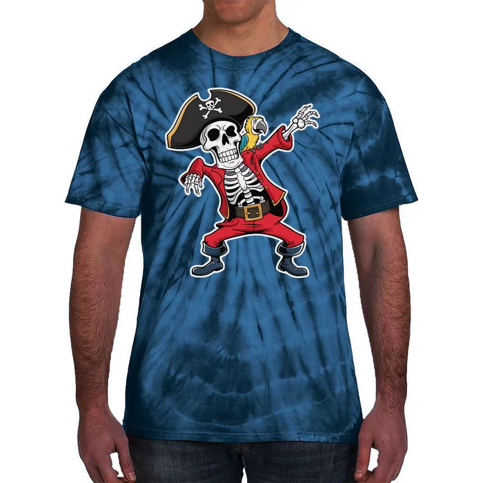 Dabbing Skeleton Pirate Halloween Jolly Roger Fun Tie-Dye T-Shirt