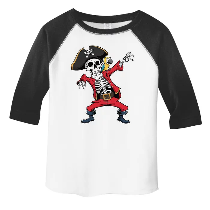 Dabbing Skeleton Pirate Halloween Jolly Roger Fun Toddler Fine Jersey T-Shirt