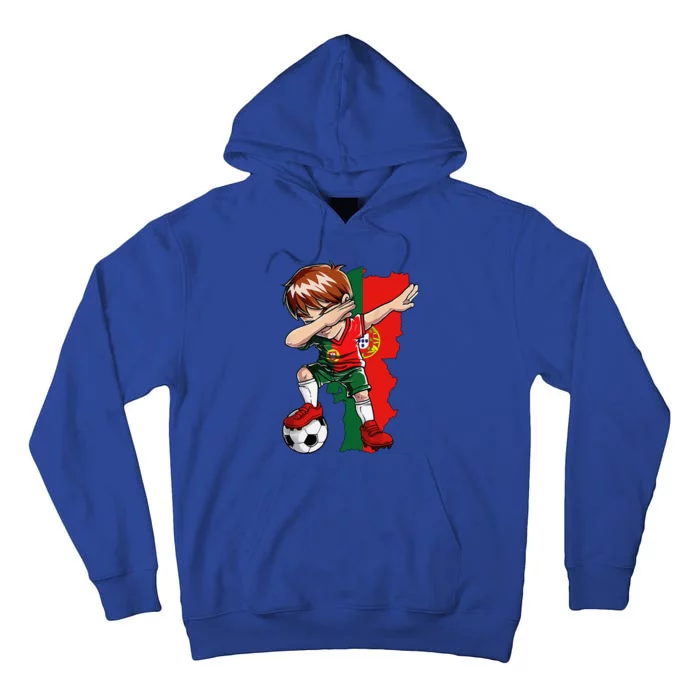 Dabbing Soccer Portugal Jersey Boy Portuguese Football Tall Hoodie