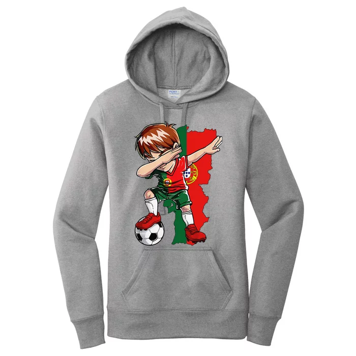 Dabbing Soccer Portugal Jersey Boy Portuguese Football Women's Pullover Hoodie