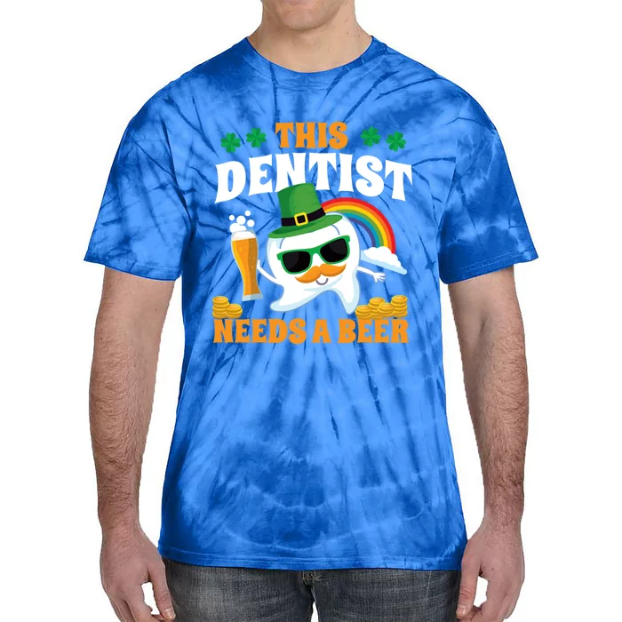 Dentist St Patricks Day Tooth Beer Gift Tie-Dye T-Shirt