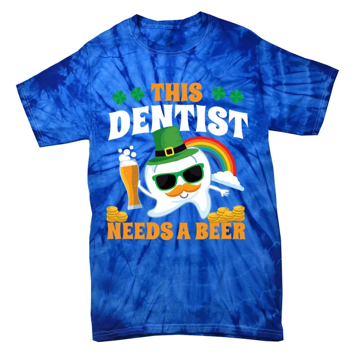 Dentist St Patricks Day Tooth Beer Gift Tie-Dye T-Shirt