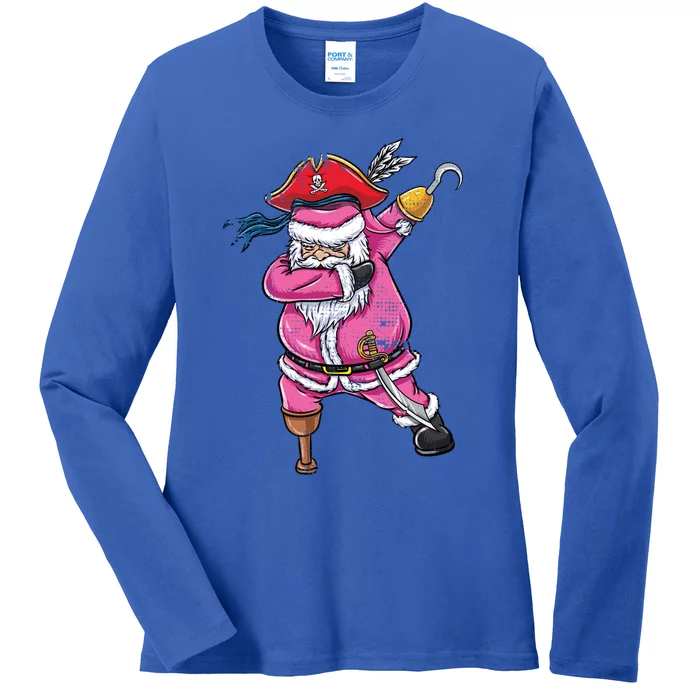 Dabbing Santa Pirate Vintage Gift Ladies Long Sleeve Shirt