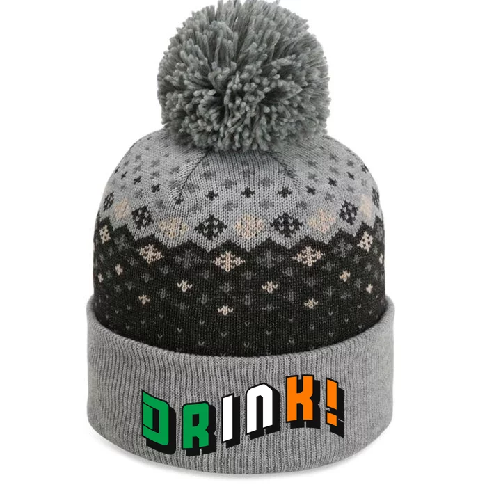 Drink St Patricks' Day The Baniff Cuffed Pom Beanie