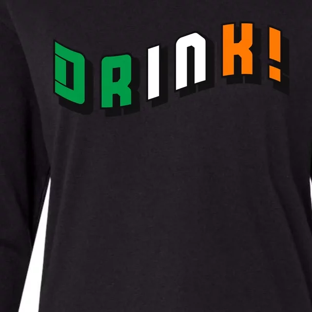 Drink St Patricks' Day Womens Cotton Relaxed Long Sleeve T-Shirt