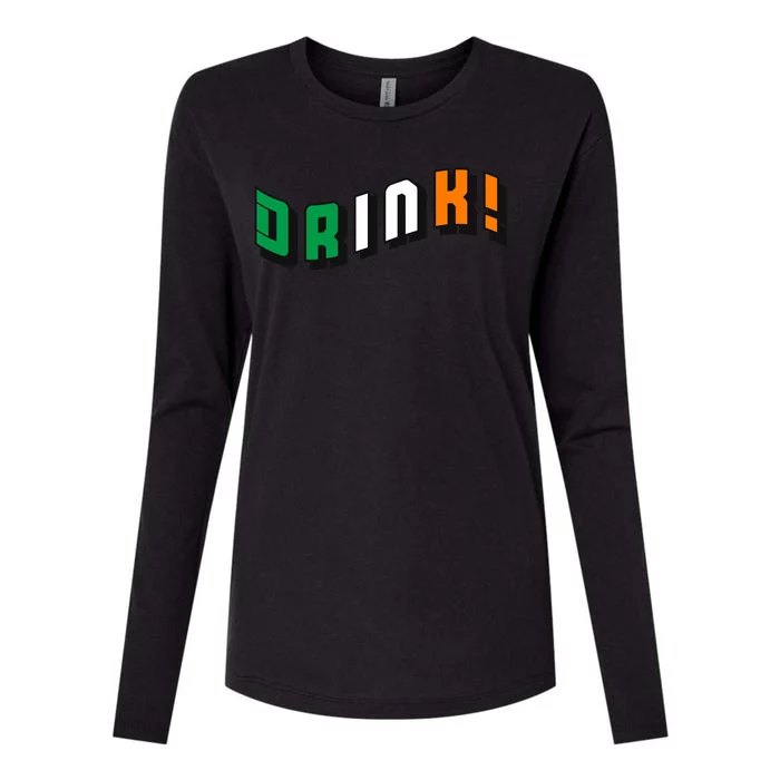 Drink St Patricks' Day Womens Cotton Relaxed Long Sleeve T-Shirt