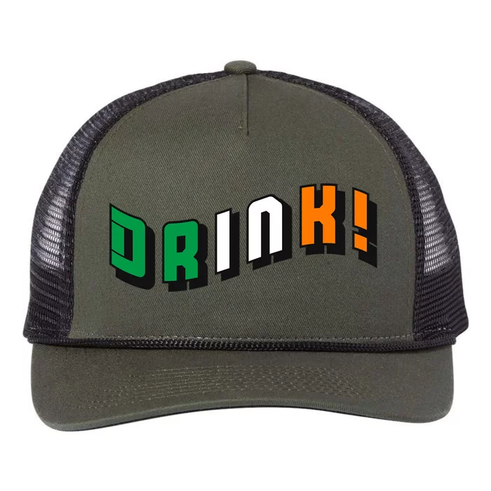 Drink St Patricks' Day Retro Rope Trucker Hat Cap