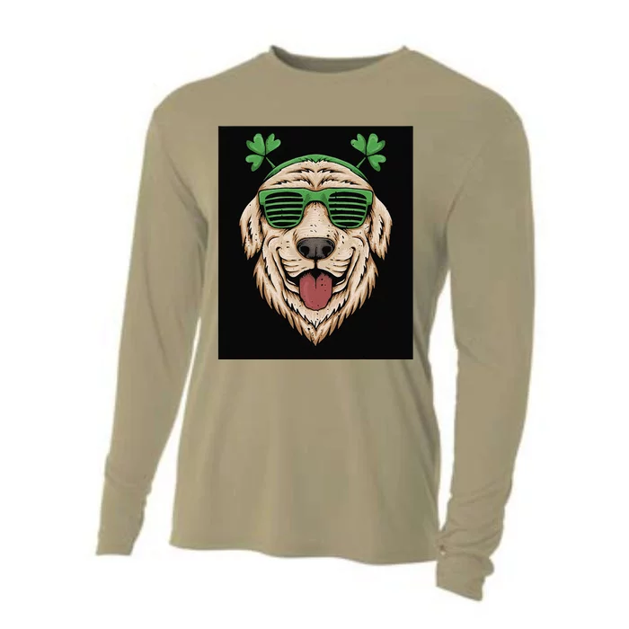 Dog Saint Patrick Day Labrador Retriever Eyeglasses St Patty Cooling Performance Long Sleeve Crew