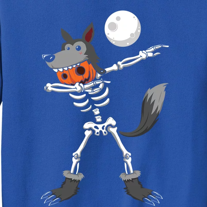 Dabbing Skeleton Pumpkin Skull Head Werewolf Dab Halloween Funny Gift Sweatshirt