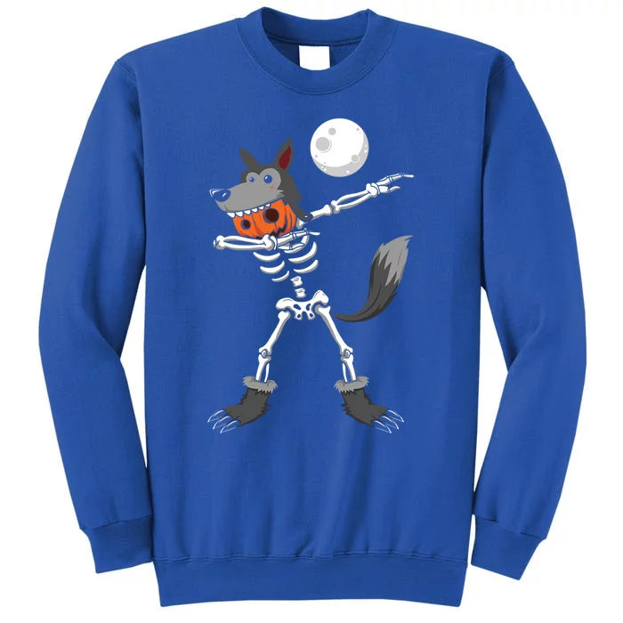 Dabbing Skeleton Pumpkin Skull Head Werewolf Dab Halloween Funny Gift Sweatshirt