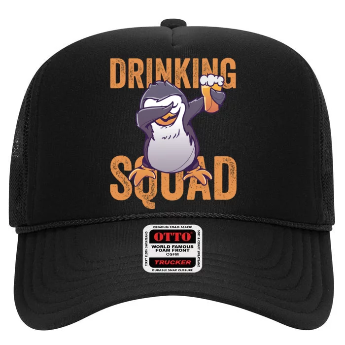 Drinking Squad Penguin High Crown Mesh Trucker Hat