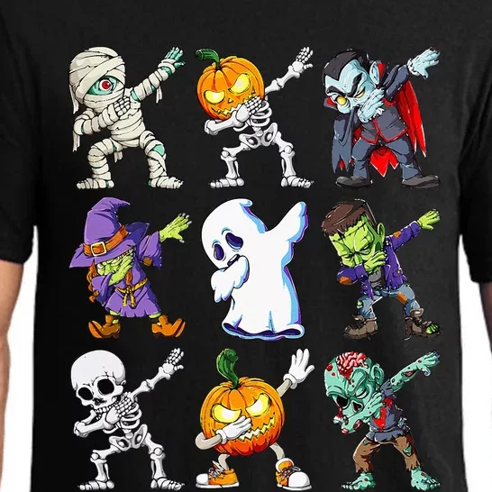 Dabbing Skeleton Pumpkin Ghost Funny Halloween Humor Novelty Pajama Set