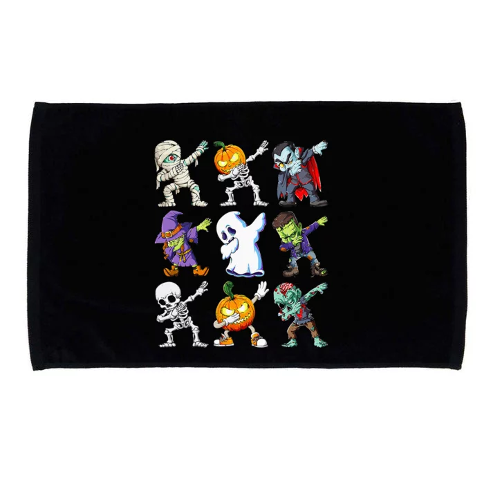 Dabbing Skeleton Pumpkin Ghost Funny Halloween Humor Novelty Microfiber Hand Towel