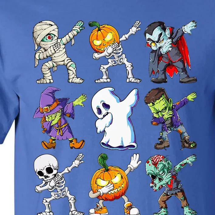 Dabbing Skeleton Pumpkin Ghost Funny Halloween Humor Novelty Tall T-Shirt