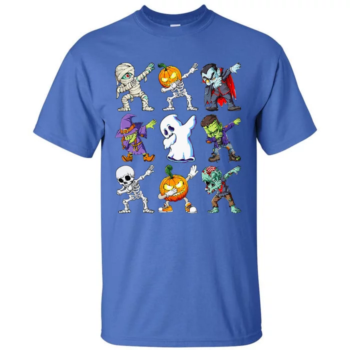 Dabbing Skeleton Pumpkin Ghost Funny Halloween Humor Novelty Tall T-Shirt