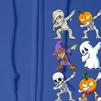 Dabbing Skeleton Pumpkin Ghost Funny Halloween Humor Novelty Full Zip Hoodie