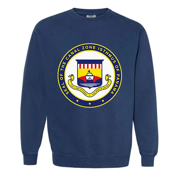 Double Sided Panama Canal Seal Panama Canal Garment-Dyed Sweatshirt