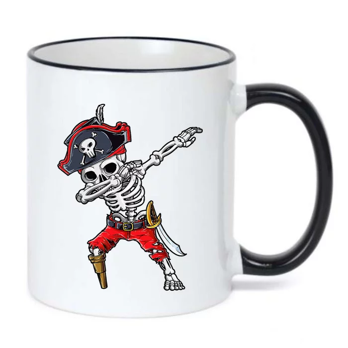 Dabbing Skeleton Pirate Halloween Kids Jolly Roger Black Color Changing Mug