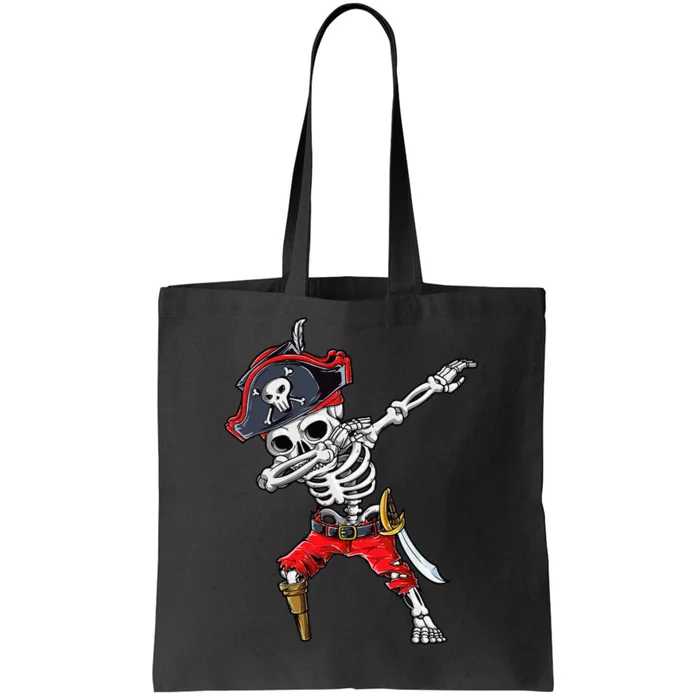 Dabbing Skeleton Pirate Halloween Kids Jolly Roger Tote Bag