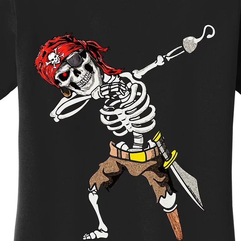 Dabbing Skeleton Pirate Halloween Jolly Roger Pirate Women's T-Shirt