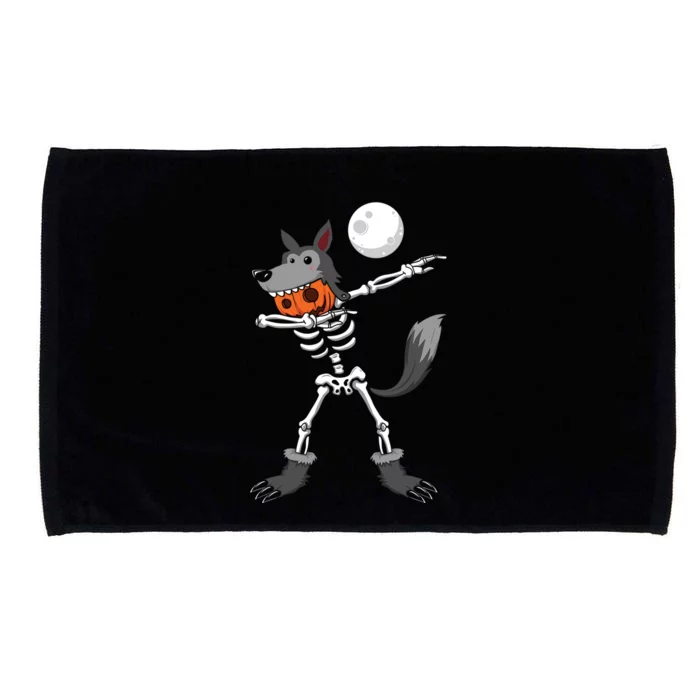 Dabbing Skeleton Pumpkin Skull Head Werewolf Dab Halloween Gift Microfiber Hand Towel