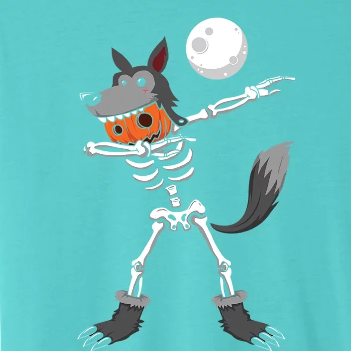 Dabbing Skeleton Pumpkin Skull Head Werewolf Dab Halloween Gift ChromaSoft Performance T-Shirt