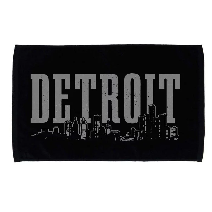 Detroit Skyline Pride Vintage Detroit Michigan Microfiber Hand Towel