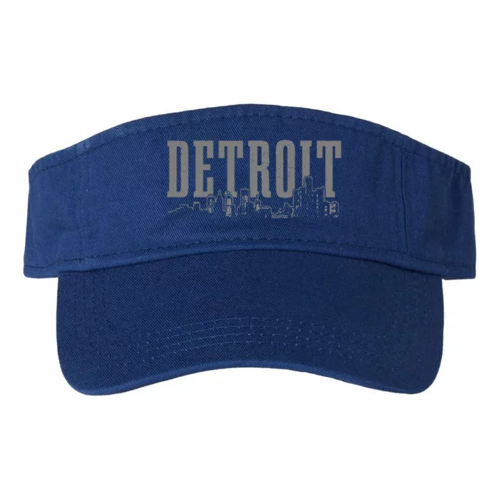 Detroit Skyline Pride Vintage Detroit Michigan Valucap Bio-Washed Visor