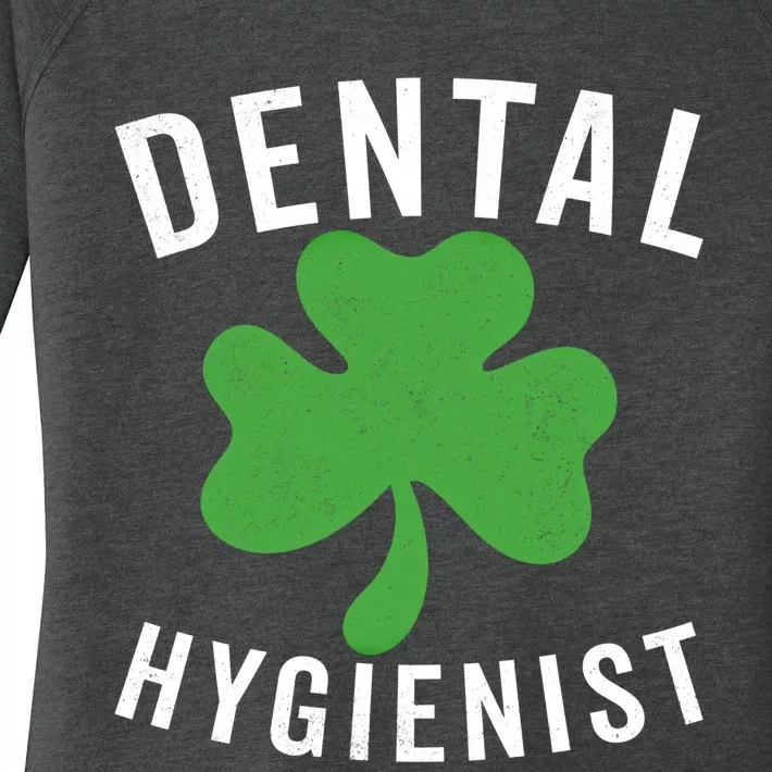 Dental St Patricks Day Shamrock Dental Hygienist Dentist Gift Women's Perfect Tri Tunic Long Sleeve Shirt