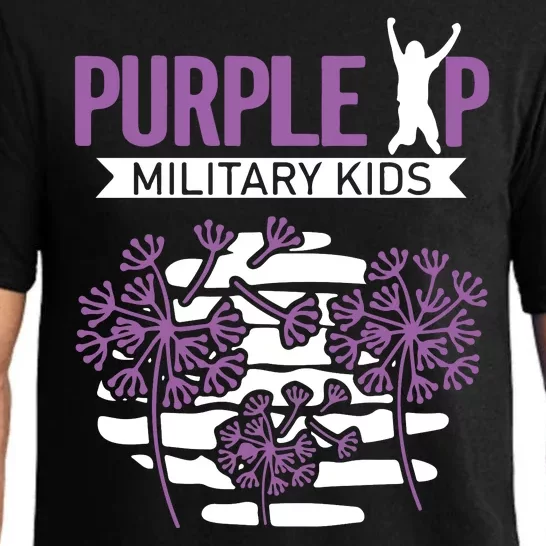 Dandelion Speading Purple Up Proud Of Military Children Pajama Set