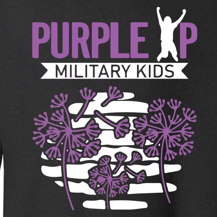 Dandelion Speading Purple Up Proud Of Military Children Toddler Sweatshirt