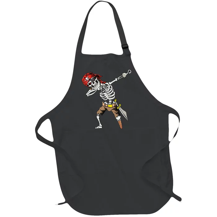 Dabbing Skeleton Pirate Halloween Jolly Roger Pirate Full-Length Apron With Pocket