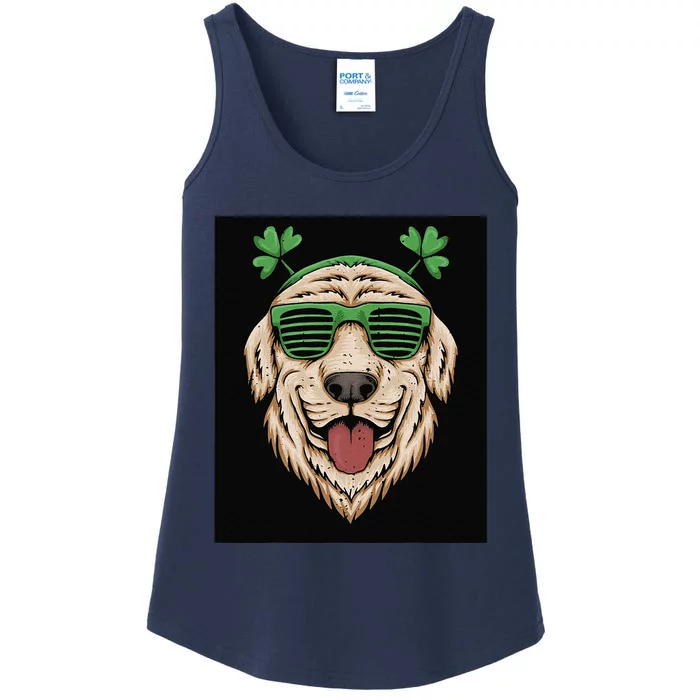 Dog Saint Patrick Day Labrador Retriever Eyeglasses St Patty Ladies Essential Tank