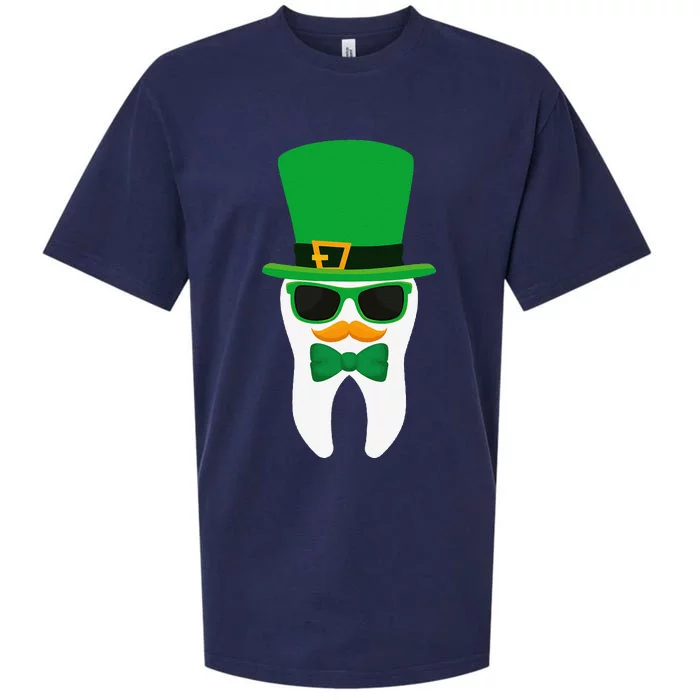 Dentist St Patrick's Day, Funny Tooth Dental Leprechaun Hat Sueded Cloud Jersey T-Shirt