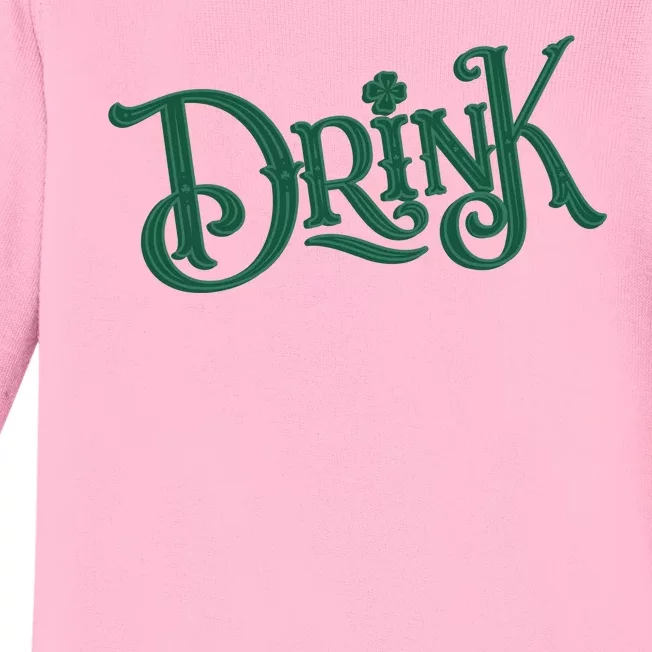 Drink St Patricks Day Festive Baby Long Sleeve Bodysuit