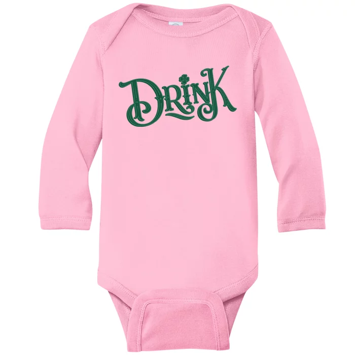 Drink St Patricks Day Festive Baby Long Sleeve Bodysuit