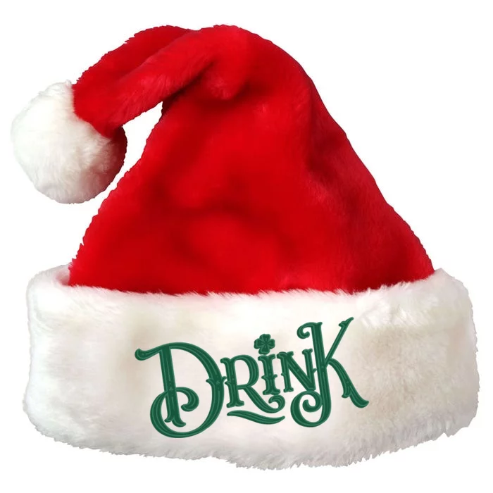 Drink St Patricks Day Festive Premium Christmas Santa Hat