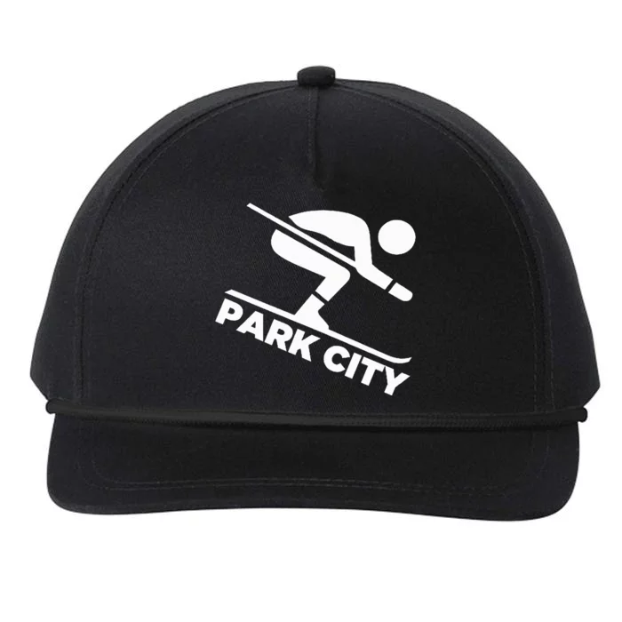 Downhill Skiing Park City Utah Snapback Five-Panel Rope Hat