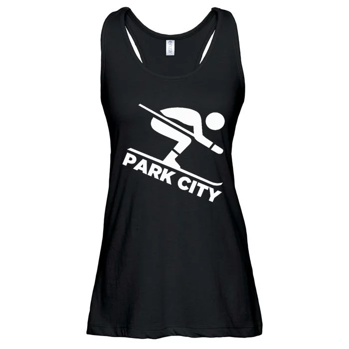 Downhill Skiing Park City Utah Ladies Essential Flowy Tank