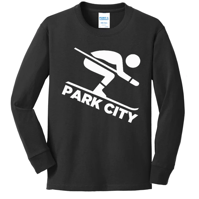 Downhill Skiing Park City Utah Kids Long Sleeve Shirt