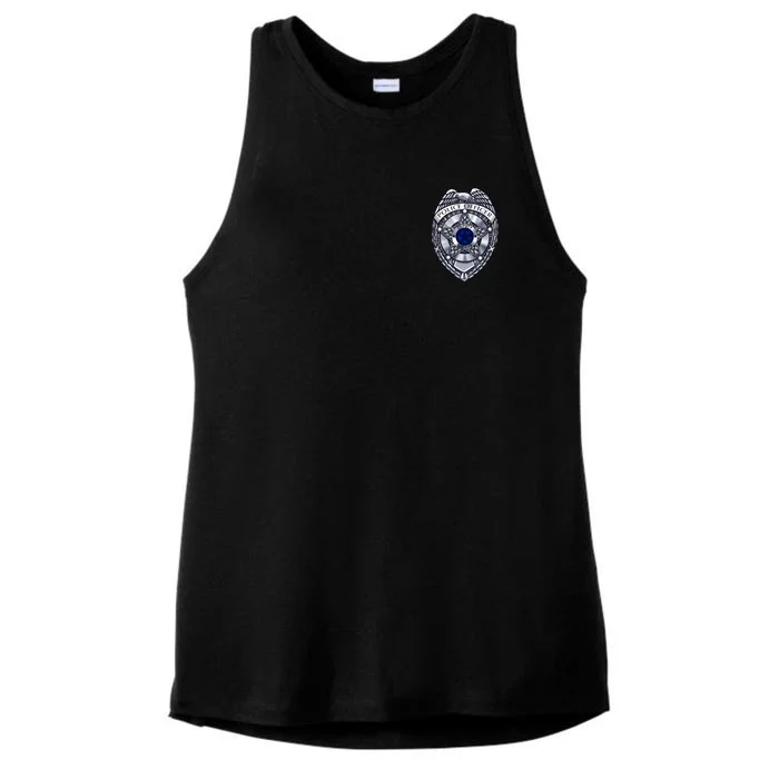 Deputy Sheriff Police Badge Pocket Logo Ladies Tri-Blend Wicking Tank