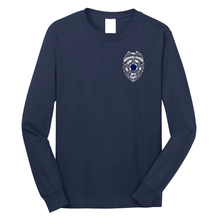 Deputy Sheriff Police Badge Pocket Logo Long Sleeve Shirt